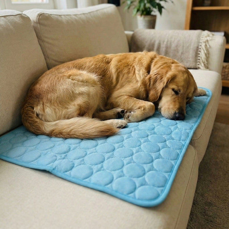 Rocky the Corgi on his Arctic Cooling Mat