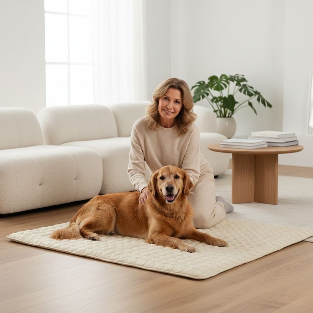 Chien détendu sur le tapis